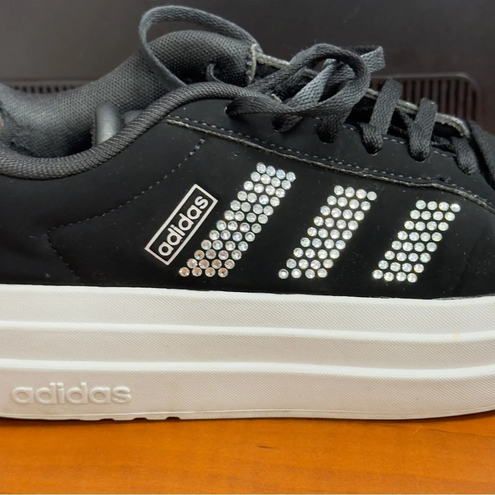 Adidas Black Sneakers‎ with Sparkling Accents size 8